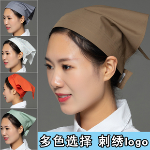 韩版餐厅服务员头巾帽子超市咖啡店防油烟食堂包头火锅店三角头巾