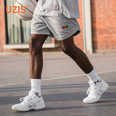 不过膝篮球短裤 UZIS美式 涂鸦 男运动训练复古四分网眼球裤 无界