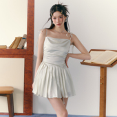 女 原创设计高级感纯欲风白色连衣裙高腰吊带裙夏季 新款 7Shiftin