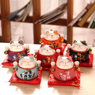 饰日本存钱罐客厅家用开业发财猫 招财猫小摆件陶瓷创意礼品家居装