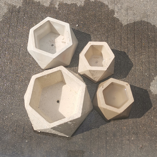 多边形水泥花盆模具方形多肉小号花盒模型混凝土自制迷你饰品摆件