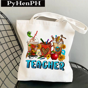 Teacher Canvas Tote Bag 教师节礼物单肩手提帆布包学生购物袋