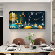 挂钟客厅现代简约高端装 2022年新款 钟表餐厅装 饰画 饰画时钟挂墙