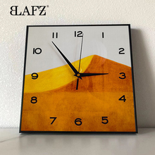 艺术客餐厅方形挂钟 BLAFZ网红奶油风钟表创意北欧ins抽象静音时尚