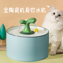 猫咪饮水机流动陶瓷恒温加热饮水器自动宠物不湿嘴喂水循环喝水器