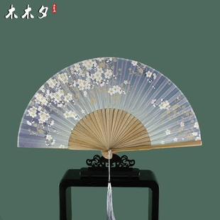 木木夕扇子折扇女式中国风古风古典折扇日式工艺扇樱花折叠小扇子