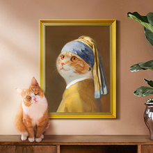 萌宠入油画宠物画像定制猫狗肖像画装 饰画创意礼物 上品印画定制