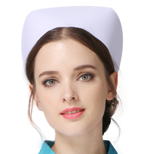 护士帽 白色包邮 燕尾帽 粉蓝白色带杠医生帽圆帽实习护士长配帽