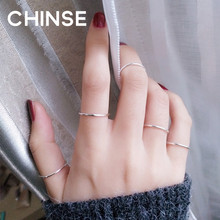 食指指环潮素圈 s925纯银关节戒指女极简约超细尾戒冷淡ins风个性