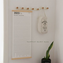 木框家用挂墙年历计划表单张打卡挂历2023ins风海报月历简约日历