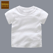 T恤0 9个月男女宝宝夏季 满月百 新生婴儿纯棉白色短袖 短袖