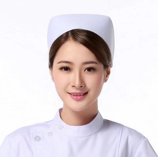 护士帽白色女加厚护士长硬帽子粉色蓝色医院护士服学生卫校燕尾帽