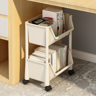 桌下书架置物架落地可移动办公室工位书桌收纳学生教室宿舍小书柜