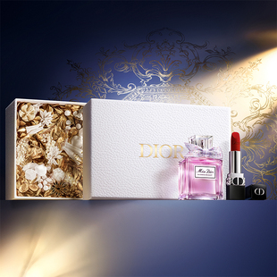 花漾红唇礼盒 直播间专属 Dior迪奥圣诞花盒 迪奥小姐香水口红