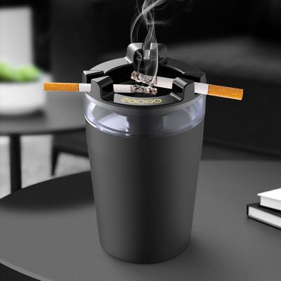 水箱烟灰缸防飞灰防烟味创意家用车载漏斗带盖个性不锈钢烟缸