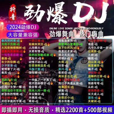车载u盘音乐抖音火爆歌曲DJ热门流行中文DJ榜单无损音质MP3/4优盘