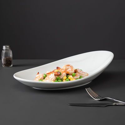高端斜身盘酒店商用餐厅中式餐具创意异形凉菜盘冷菜北欧