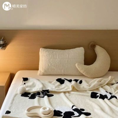 【晴美】熊猫奶香毯法兰绒沙发毯家用客厅