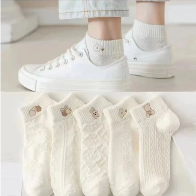 白色袜子女士短袜夏季薄款弹力透气可爱日系春秋船袜百搭