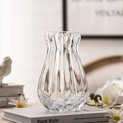加厚透明玻璃花瓶客厅办公室装饰桌摆花瓶