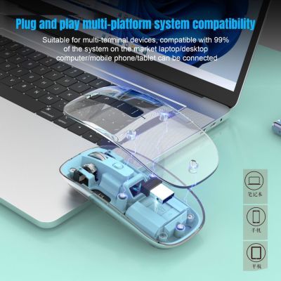 透明高颜值无线蓝牙鼠标便携三模版CF游戏LOL台式电脑笔记本通用