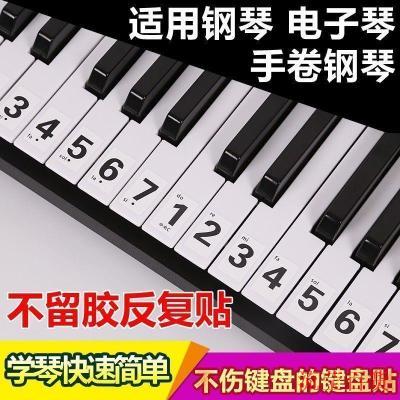 88615449键电子初学简谱电钢琴键盘贴纸琴贴37口风琴按键音符