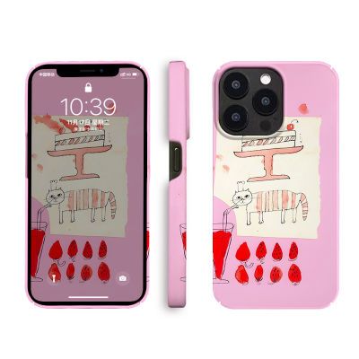 粉色小猫可爱苹果15PRO手机壳iPhone14/13卡通12菲林硬套11