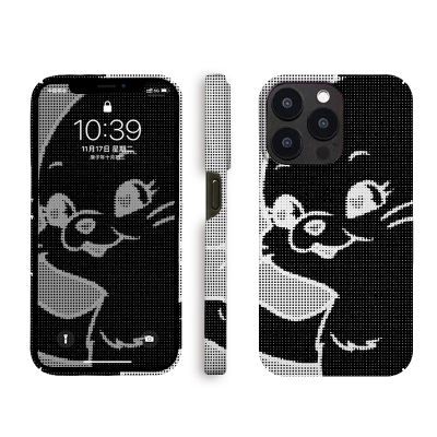 黑色千禧兔苹果15PRO手机壳iPhone14/13卡通12菲林硬套11