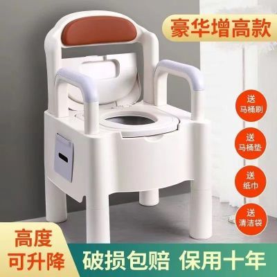 老人孕妇残疾人坐便椅卫生间厕所坐式痰盂防冻防臭可移动床头蹲厕