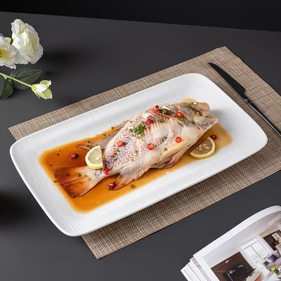 餐具纯白寿司长方陶瓷酒店创意日式长方形餐厅盘子商用