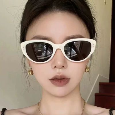欧美辣妹y2k猫眼白色太阳镜女潮王嘉尔同款墨镜ins网红墨镜女眼镜