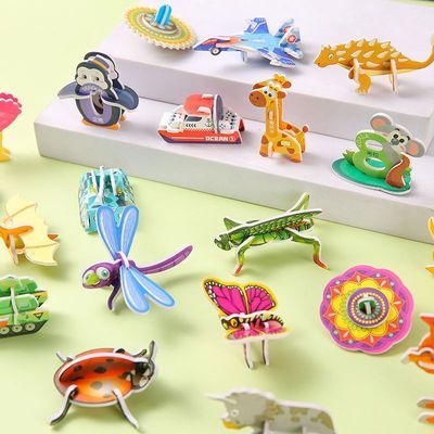手工diy拼装昆虫动物泡沫立体拼图儿童幼儿园玩具奖品小学生实用