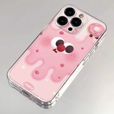 粉色甜甜圈适用苹果iPhone12/13/14/15p壳7/8plus/xsmax可爱xs/xr