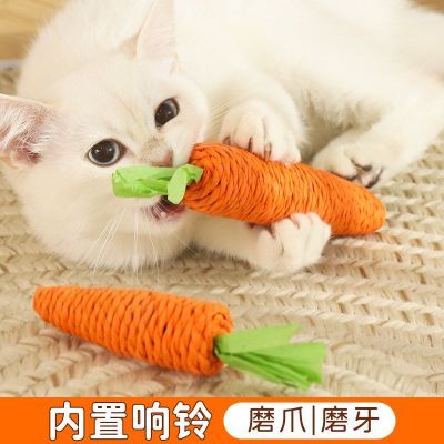 猫咪玩具胡萝卜内置响声咬不烂耐磨小猫磨牙棒幼猫自嗨解闷神器