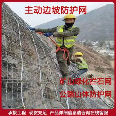 主动边坡防护网柔性被动钢丝绳山体滑坡固土护坡安全网防落石喷薄