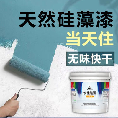 环保内墙乳胶漆室内家用白色自刷硅藻泥涂料彩色油漆墙面修复无味
