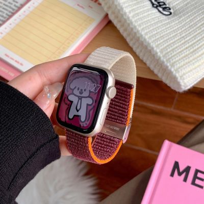 拼色尼龙s9苹果手表新款iwatch表带卡扣applewatch手表带s8编织