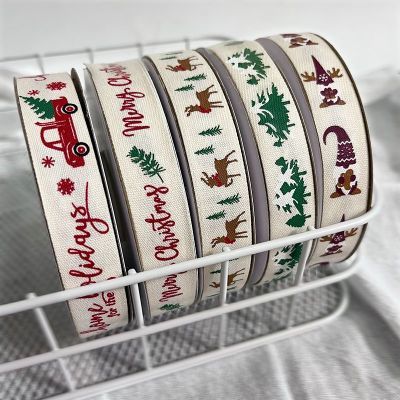 平纹棉带麋鹿丝带节日圣诞丝带包装丝带手工蝴蝶结花束蛋糕烘焙带
