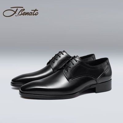 宾度(J.Benato)男鞋男士商务正装皮鞋男英伦系带德比鞋结婚鞋