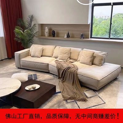佛山创美达客厅小户型沙发弧形异形家用布艺意式极简奶油风沙发
