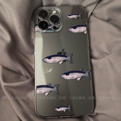 简约咸鱼苹果13promax手机壳iPhone12全包11透明xs/xr软壳7/8plus