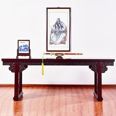 赞比亚紫檀中式中堂供桌条案仿古玄关翘头案古典长条雕花国标古代