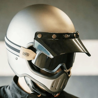 麦肯斯摩托车头盔复古M50玻璃钢四季巡航机车头盔