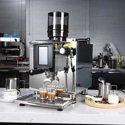 半自动意式小型现磨咖啡机小钢炮保压磨豆蒸汽萃取一体