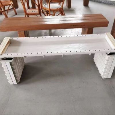 木纹长凳模具脚踏休闲凳模具混凝土凳椅长方形模具长条凳子