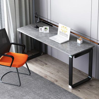 长方形长条桌家用电脑桌办公桌学习窄桌岩板书桌轻奢靠墙卧室桌子