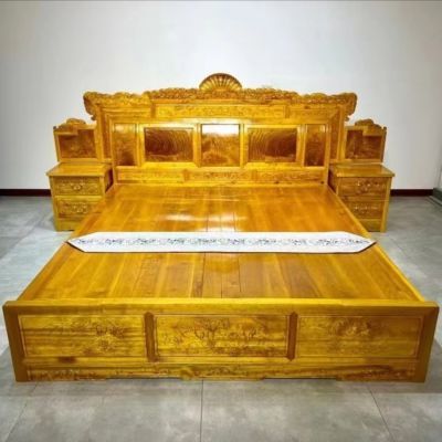 金丝楠木大床2*2.2米古典双人床婚床中式仿古大床主卧