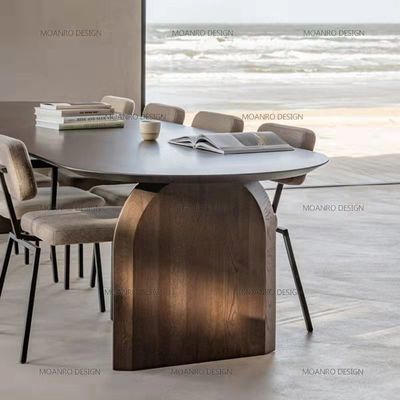 实木极简设计师工作台简约现代椭圆形办公会议桌创意轻奢长条餐桌
