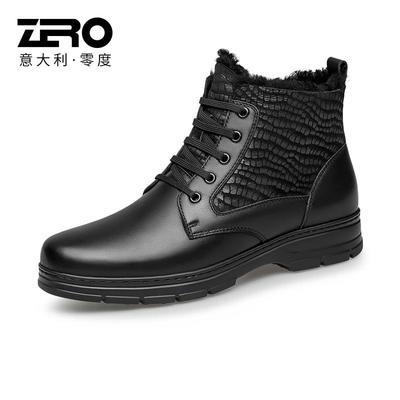 Zero零度男鞋加绒保暖棉靴2021男士真皮高帮日常休闲皮靴XR51160
