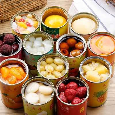 新鲜水果罐头混合装每罐425克整箱罐装酸甜黄桃罐头椰果菠萝橘子